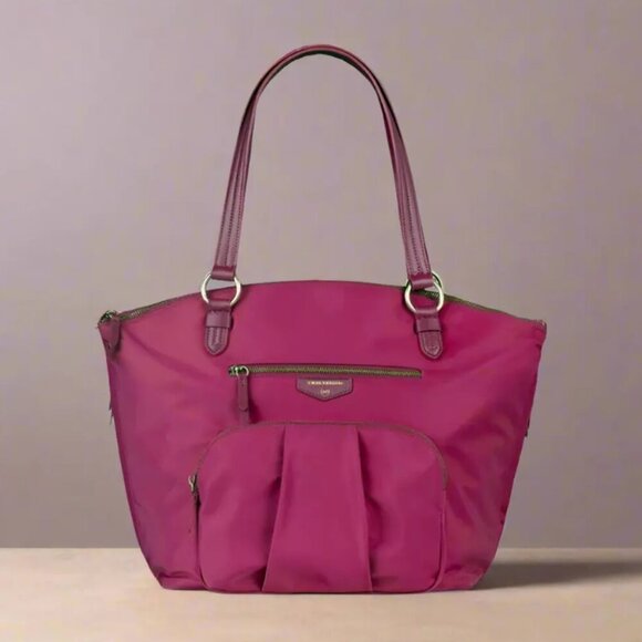 TWELVELittle Diaper Baby Bag Large Nylon Tote Pink Allure Dome Crossbody Zip - Picture 2 of 7